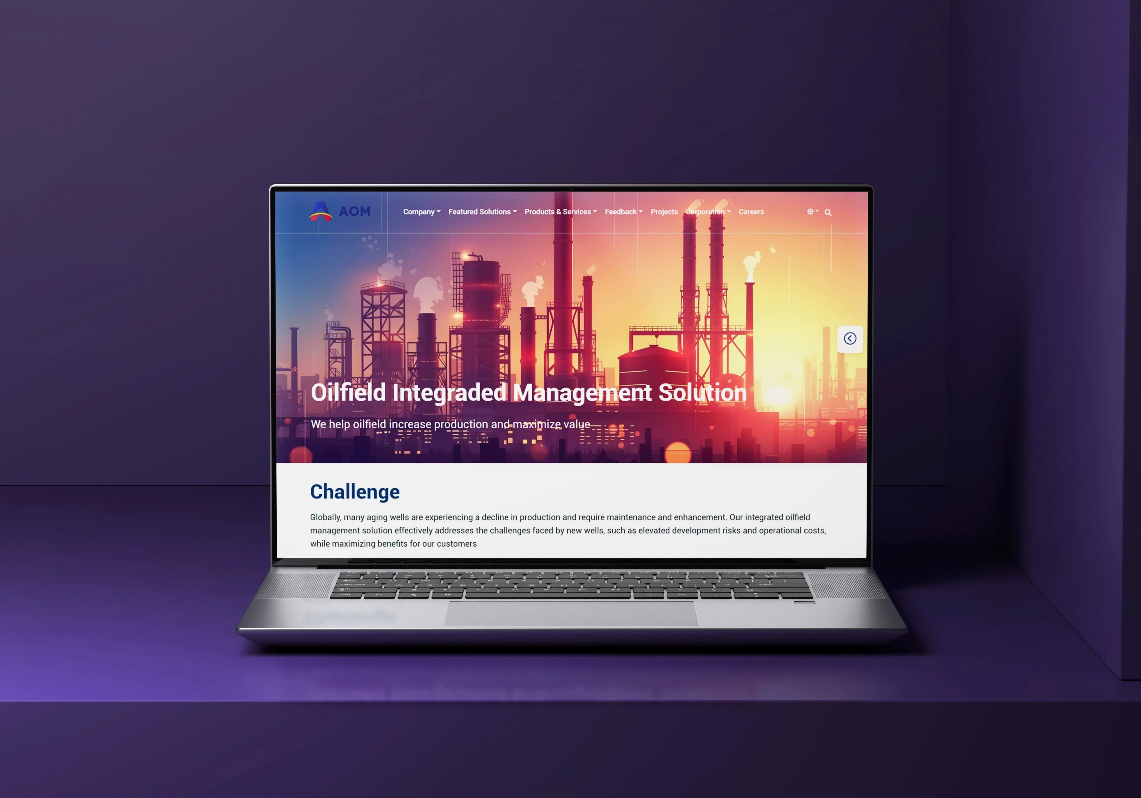 Anton Oil website redesign mockup – homepage displayed on desktop screen